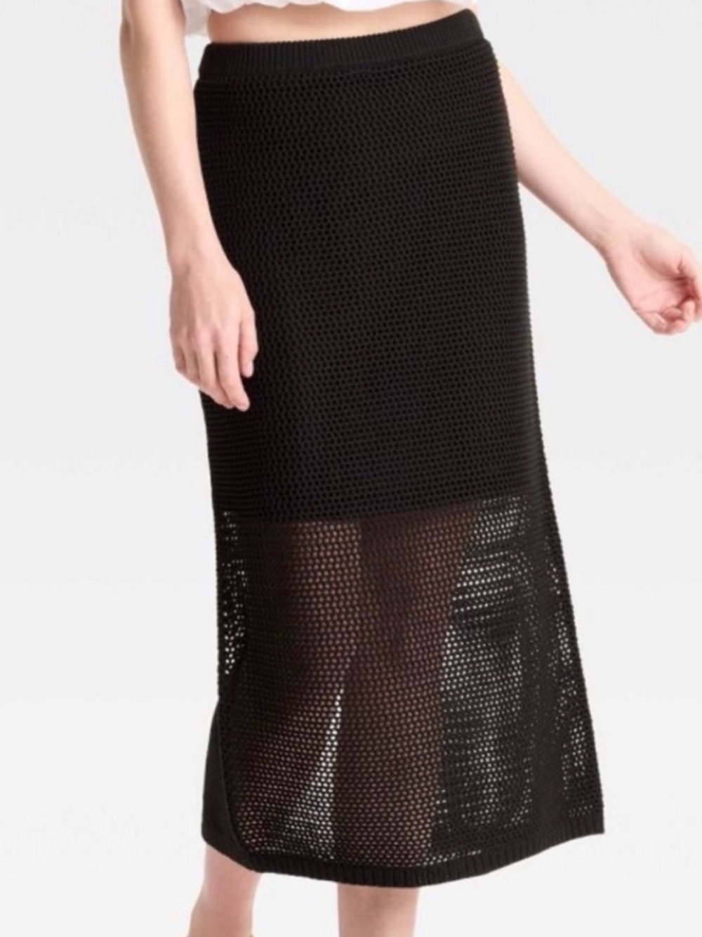 a new day - Knit Midi Skirt in black